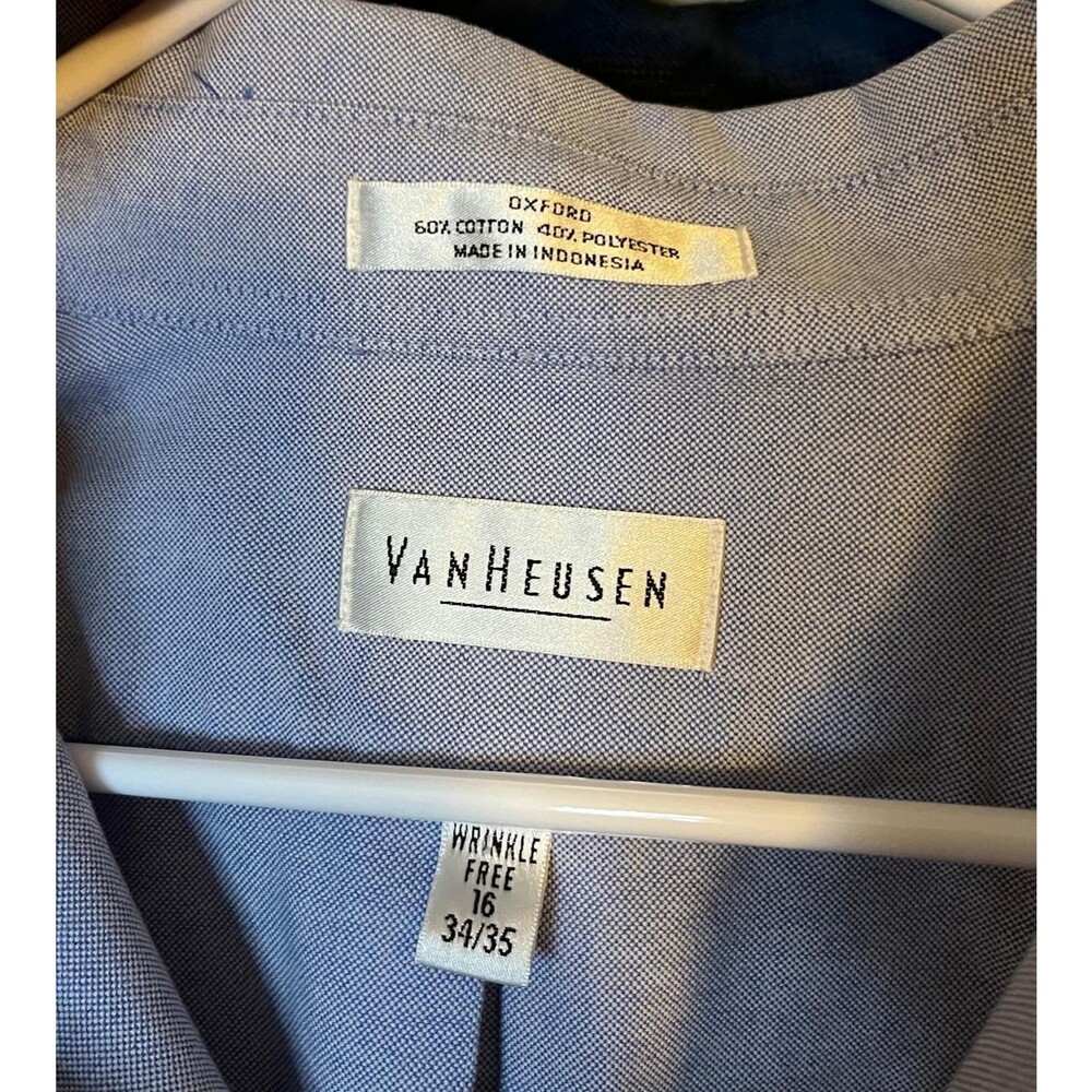 Van Heusen Lot 3 Men’s Dress Shirts Neck 16 16.5 Wrinkle Free Fitted Pincord - Picture 11 of 13